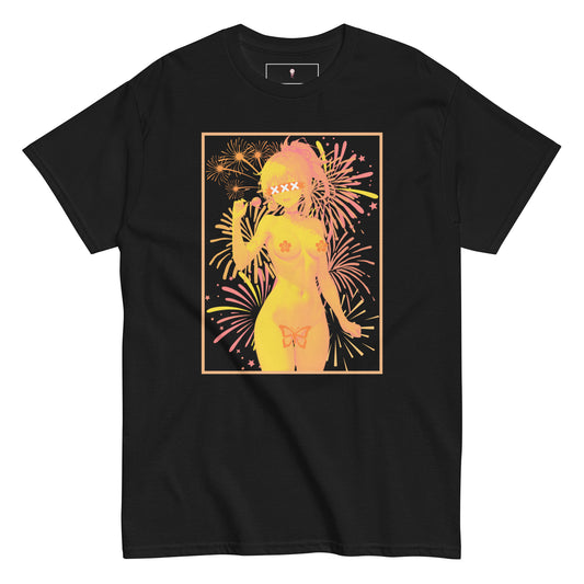 Genshin Impact Yoimiya full nude almost NSFW sexy spunky Firework hanabi Black T shirt