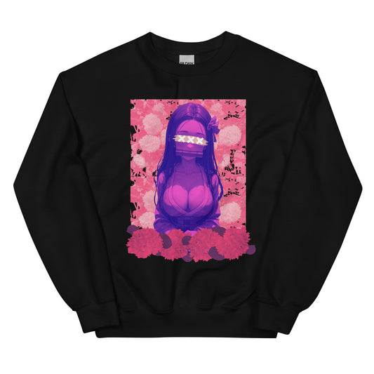 Demon Slayers 鬼滅の刃 Nezuko Sexy SFW Flower Garden black sweater