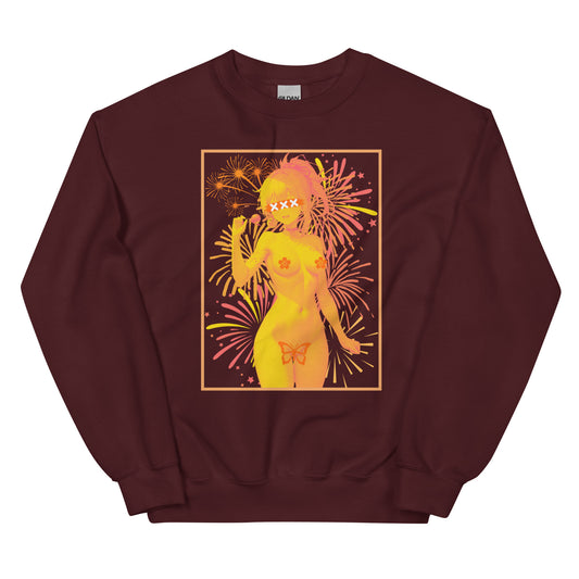 Genshin Impact Yoimiya full nude almost NSFW sexy spunky Firework hanabi Dark Red Sweater